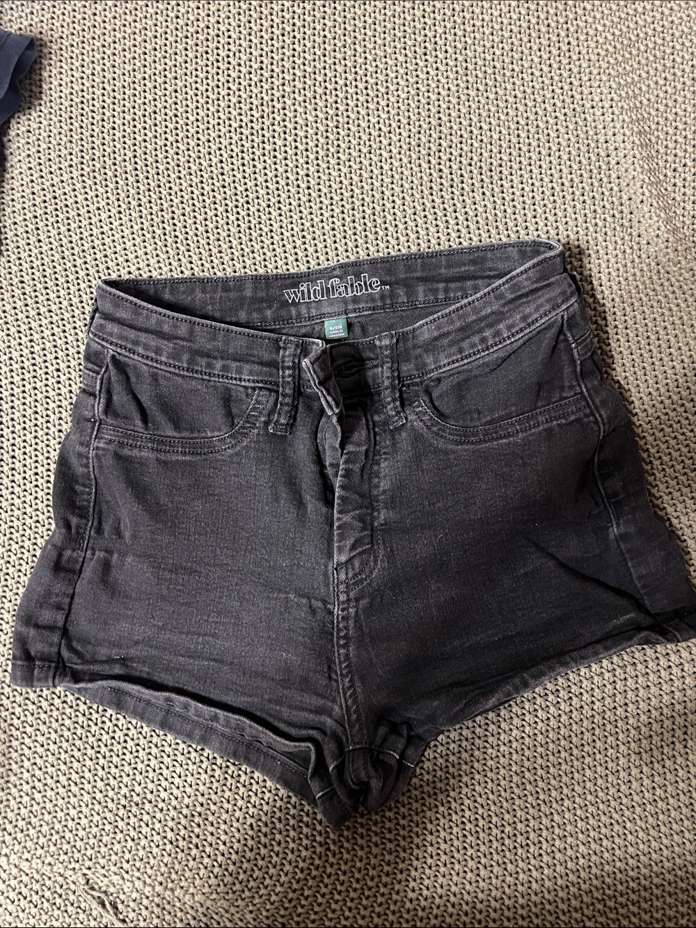 wild fable Black High-Rise BLACK Denim Shorts